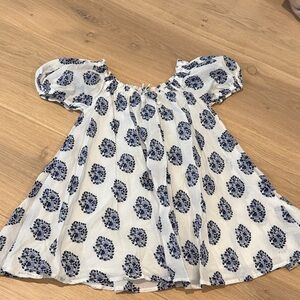 Crewcuts White and Blue Floral Top